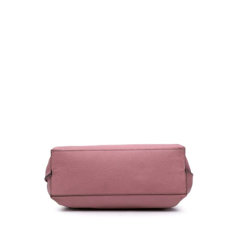 Gucci Medium Leather Bamboo Daily Satchel Pink Leather Good condition - Inside View