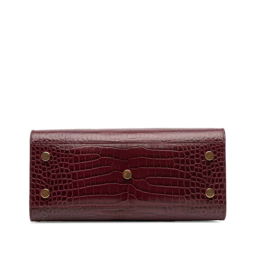 Saint Laurent Baby Embossed Leather Sac De Jour Satchel Red Leather Good condition - Inside View