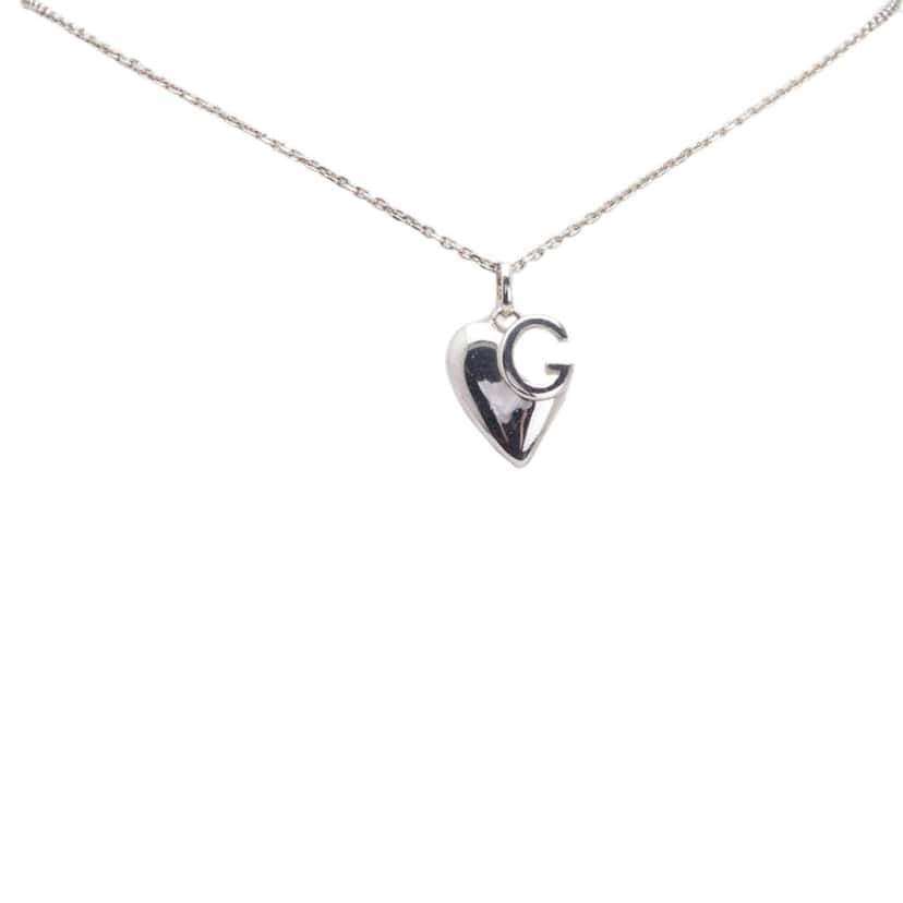 Gucci Sterling Silver Charlotte Cutout G Pendant Necklace Silver Silver Good condition - Front View