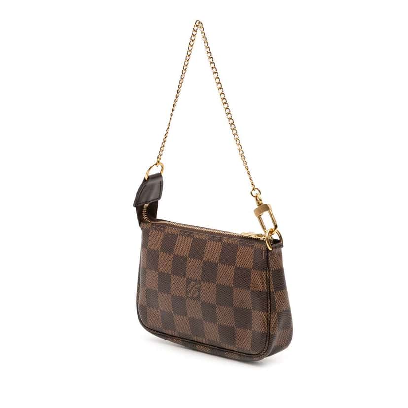 Louis Vuitton Damier Ebene Mini Pochette Accessoires Brown Canvas Very good condition - Back View