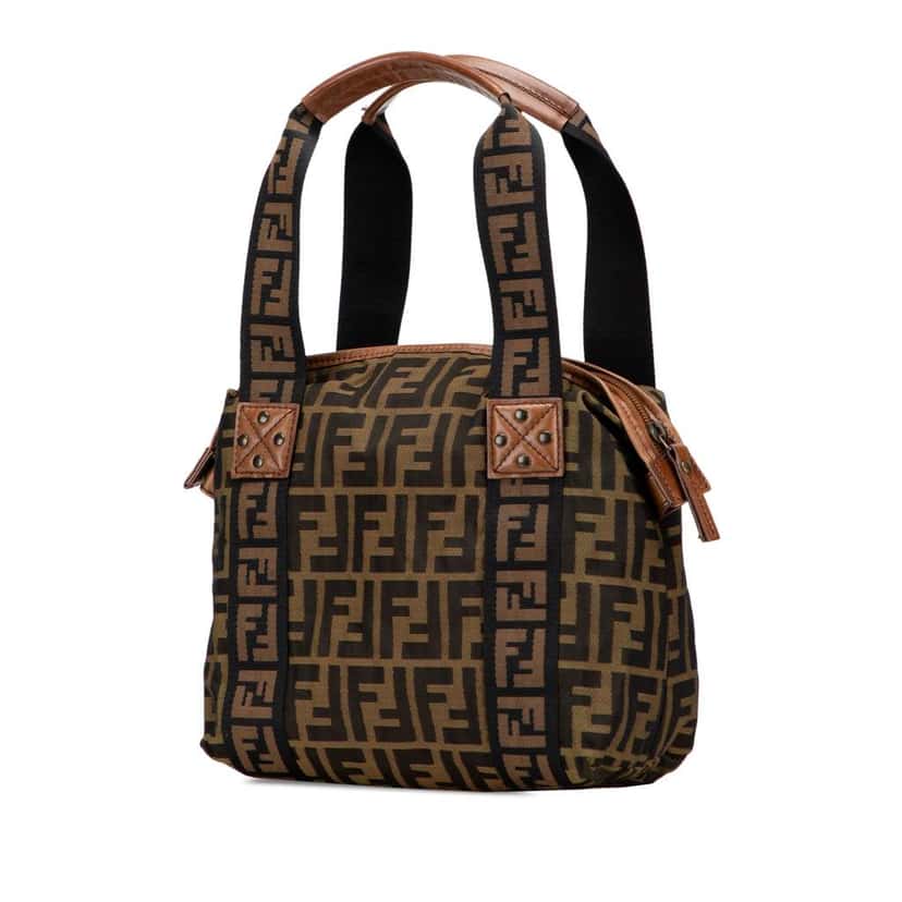 Fendi Zucca Canvas FF Handbag Brown Canvas Good condition - Back View