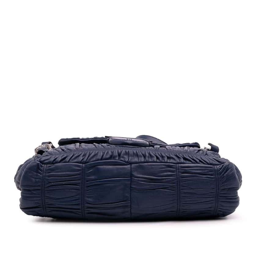 Prada Nappa Gaufre Shoulder Bag Blue Leather Good condition - Inside View