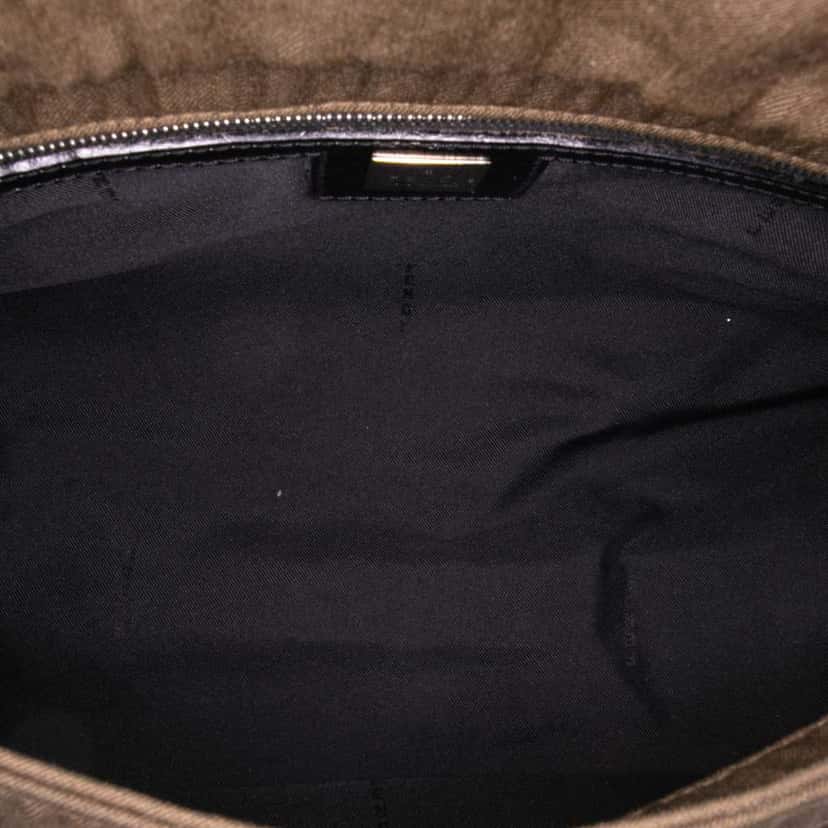 Fendi Canvas Flap Shoulder Bag Brown Canvas Good condition - Model View