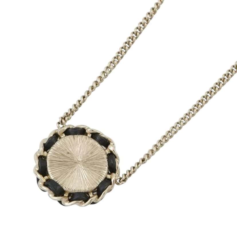 Chanel Gold Plated Faux Pearl CC Rhinestone Pendant Necklace Gold Metal Good condition - Back View