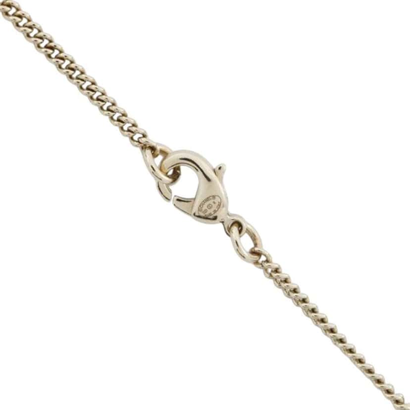 Chanel Gold Plated Faux Pearl CC Rhinestone Pendant Necklace Gold Metal Good condition - Model View