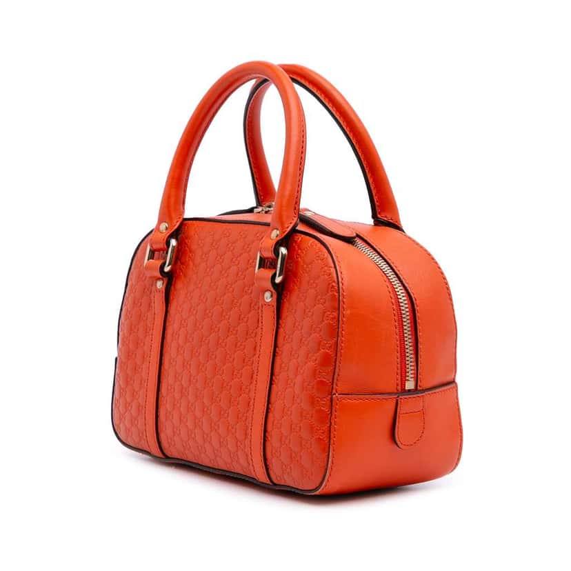 Gucci Small Microguccissima Bree Satchel Orange Leather Good condition - Back View
