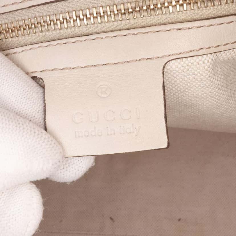 Gucci Large Microguccissima Nice Dome Satchel White Leather Good condition - Box View