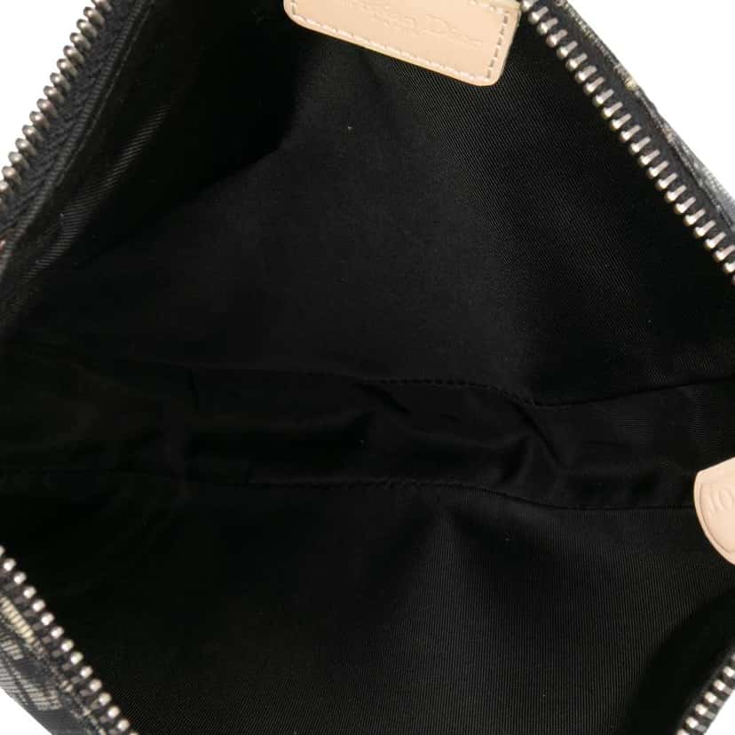 Dior Mini Diorissimo Coated Canvas Saddle Pochette Black Canvas Good condition - Model View