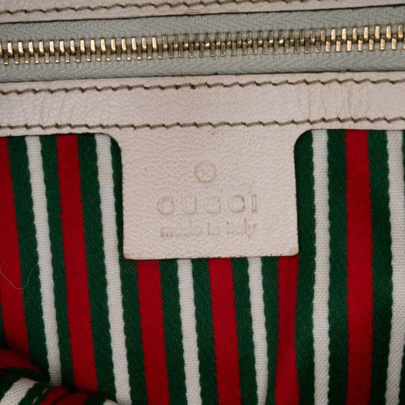Gucci Leather Horsebit Hobo Bag White Leather Good condition - Box View