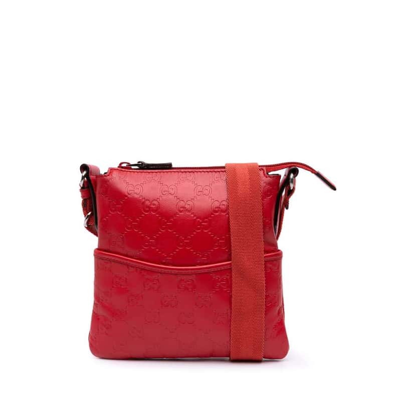 Gucci Mini Guccissima Crossbody Red Leather Good condition - Front View