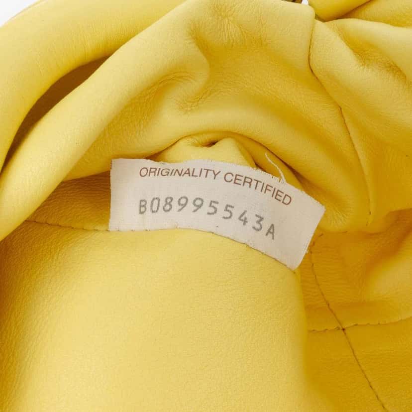 Bottega Veneta Lambskin The Mini Pouch Crossbody Yellow Leather Good condition - Box View