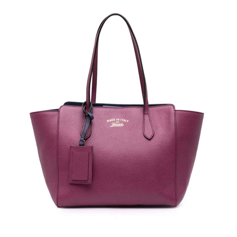 Gucci Medium Leather Swing Tote Purple Leather Good condition - Front View