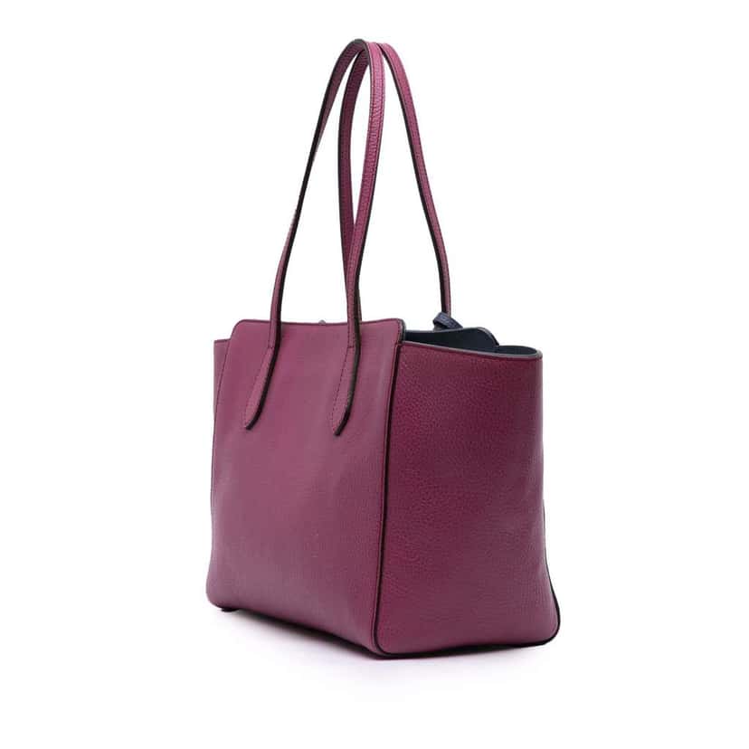 Gucci Medium Leather Swing Tote Purple Leather Good condition - Back View
