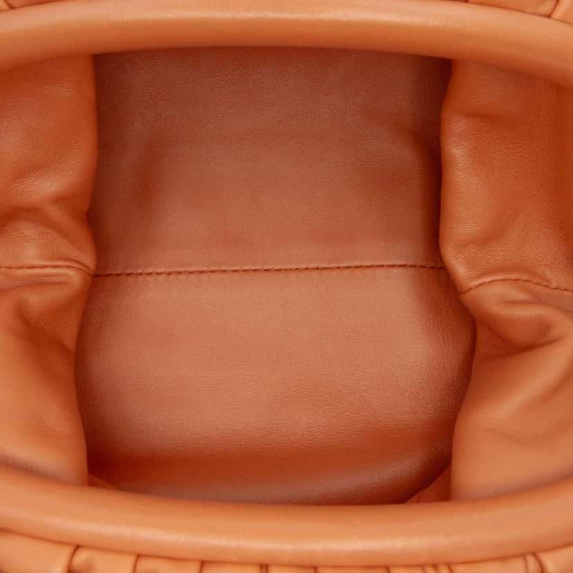 Bottega Veneta Lambskin The Mini Pouch Crossbody Brown Leather Good condition - Model View