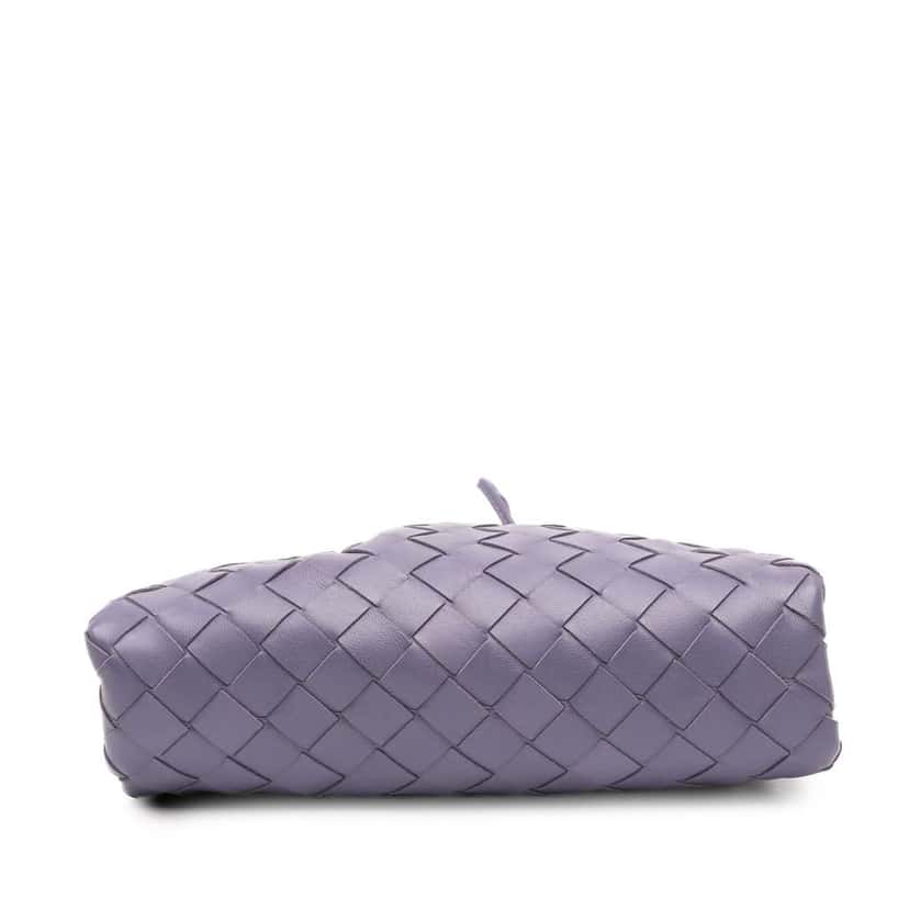 Bottega Veneta Nappa Intrecciato The Mini Pouch Crossbody Purple Leather Good condition - Inside View