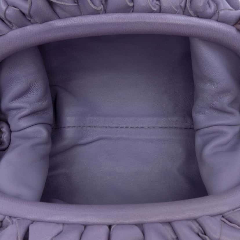 Bottega Veneta Nappa Intrecciato The Mini Pouch Crossbody Purple Leather Good condition - Model View
