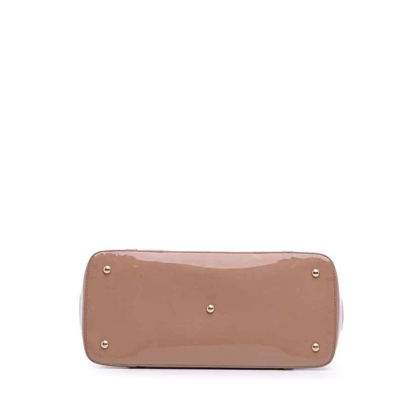 Gucci Large Microguccissima Patent Dome Satchel Brown Leather Very good condition - Inside View