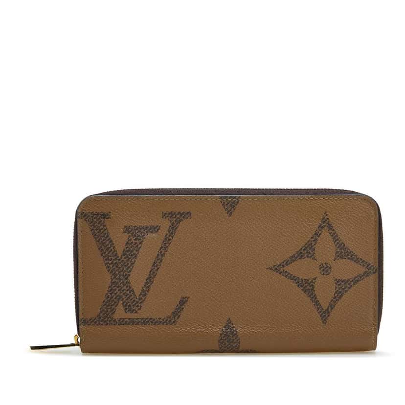Louis Vuitton Monogram Giant Reverse Zippy Wallet Brown Good condition - Front View