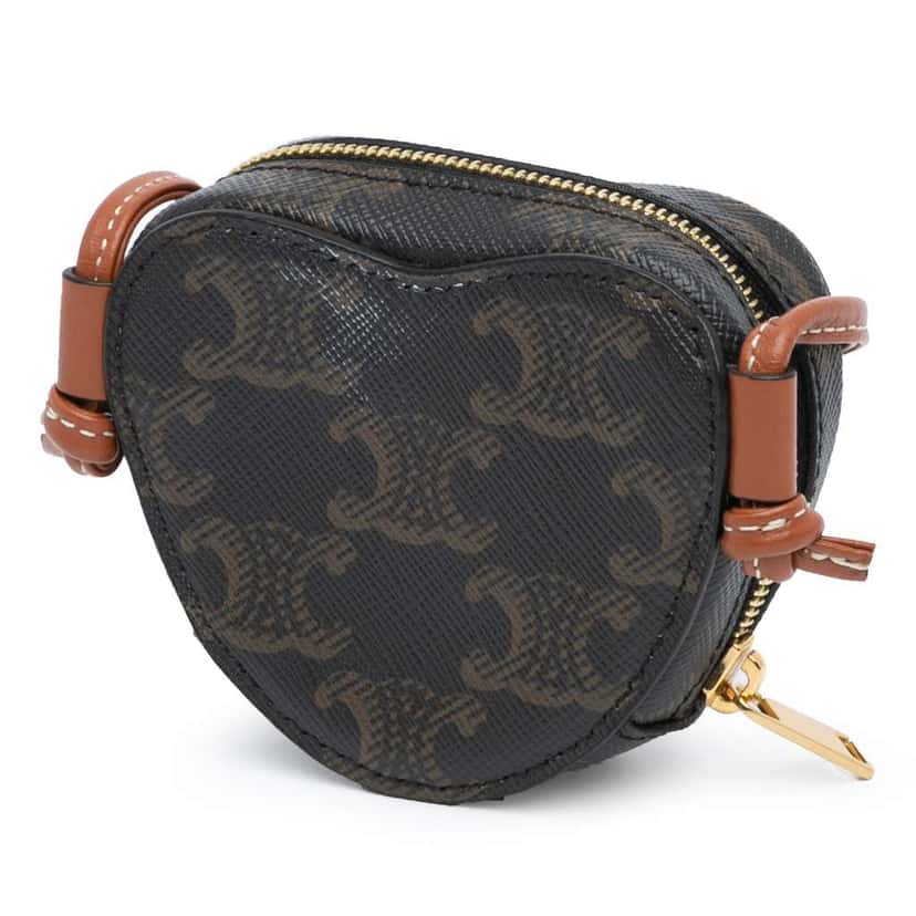Celine Micro Triomphe Coated Canvas Heart Crossbody Brown Canvas Good condition - Back View