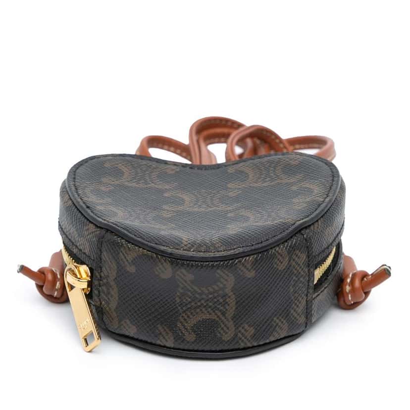 Celine Micro Triomphe Coated Canvas Heart Crossbody Brown Canvas Good condition - Inside View