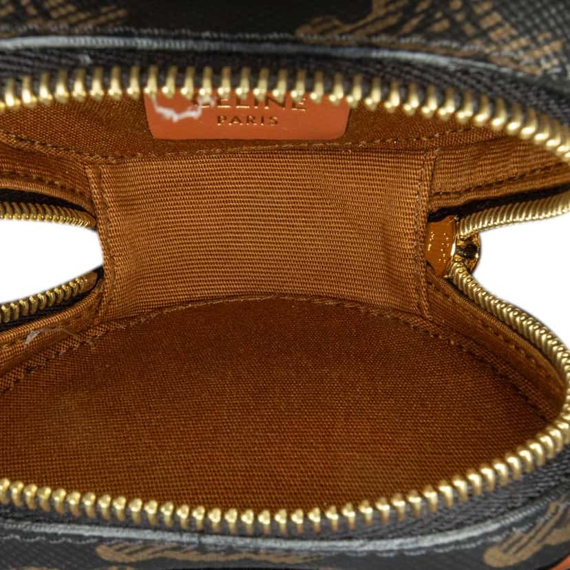 Celine Micro Triomphe Coated Canvas Heart Crossbody Brown Canvas Good condition - Model View