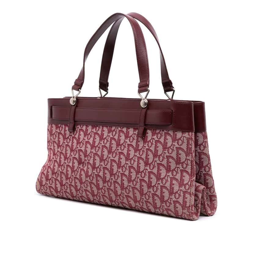 Dior Diorissimo Trotter Canvas Horizontal Tote Red Canvas Good condition - Back View