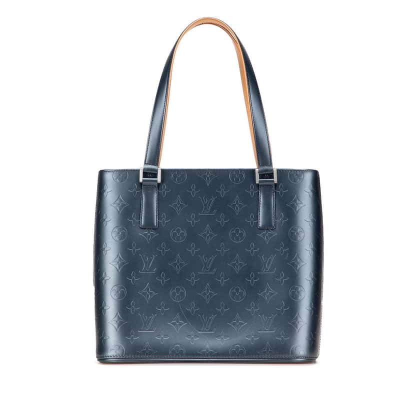 Louis Vuitton Monogram Mat Stockton Blue Leather Good condition - Front View