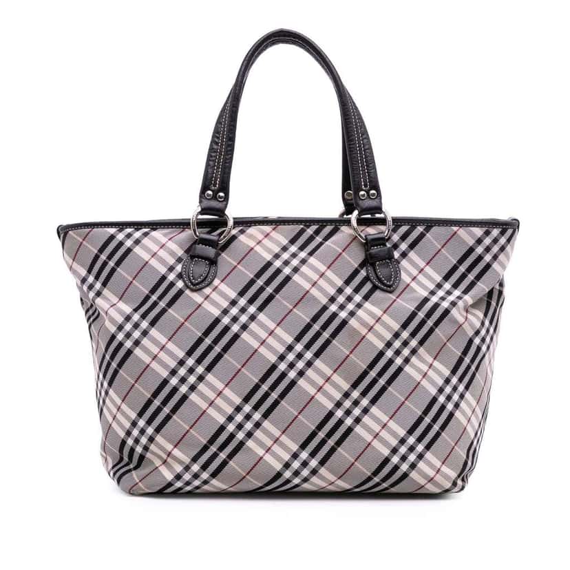 Burberry Nova Check Canvas Tote Grey Canvas Good condition - Front View