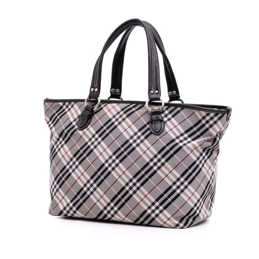 Burberry Nova Check Canvas Tote Grey Canvas Good condition - Back View