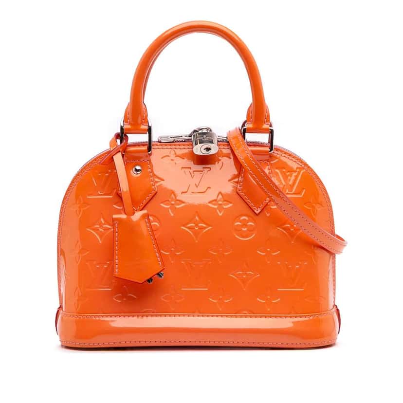 Louis Vuitton Monogram Vernis Alma BB Orange Leather Good condition - Front View