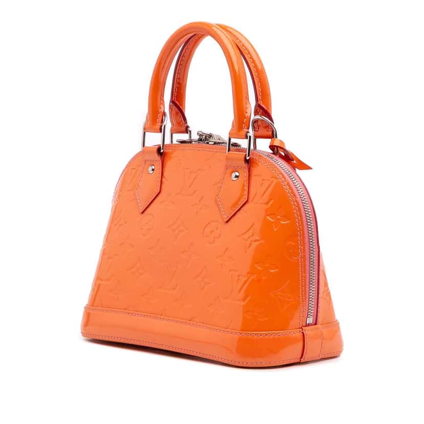 Louis Vuitton Monogram Vernis Alma BB Orange Leather Good condition - Back View