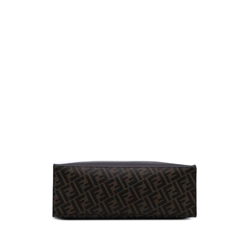 Fendi Zucca Coated Canvas 1974 Diagonal Shopping Tote Brown Canvas Good condition - Inside View