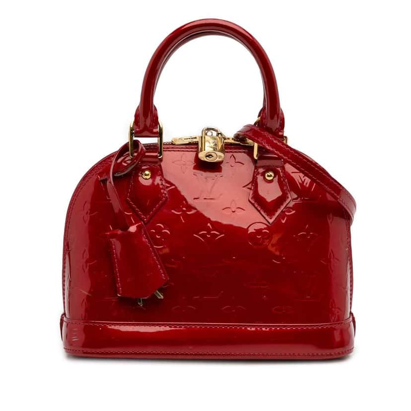Louis Vuitton Monogram Vernis Alma BB Red Leather Good condition - Front View