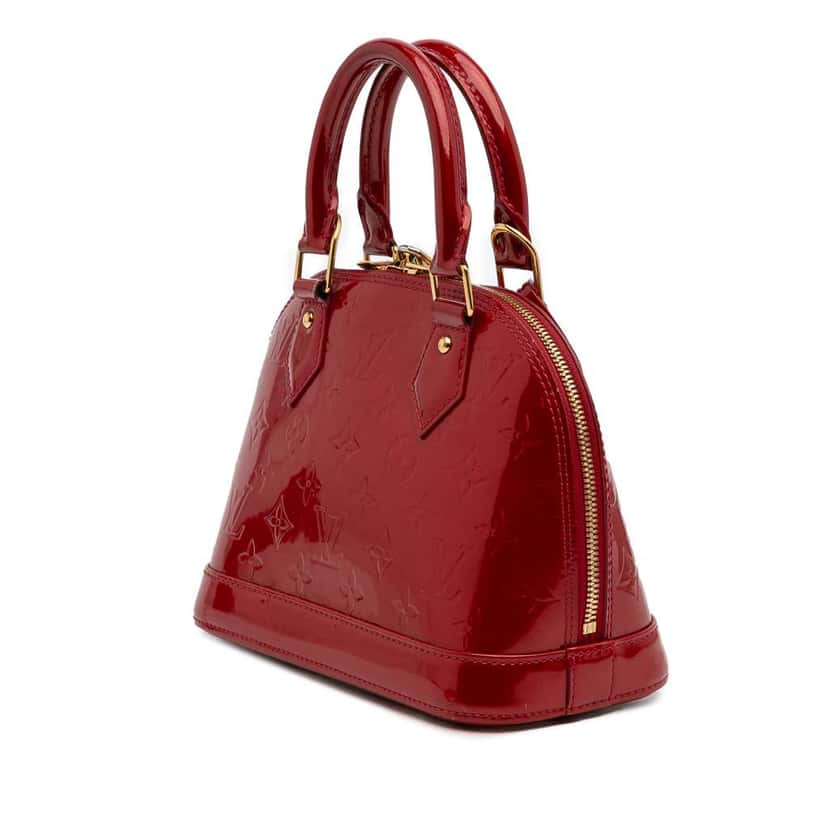 Louis Vuitton Monogram Vernis Alma BB Red Leather Good condition - Back View