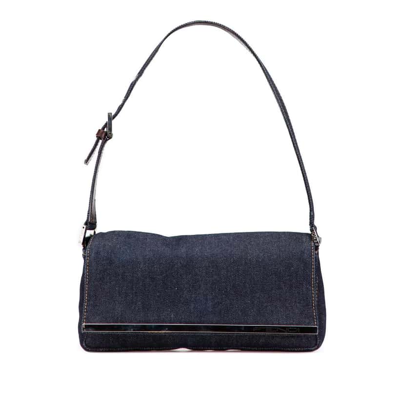 Fendi Denim Shoulder Bag Blue Denim Good condition - Front View