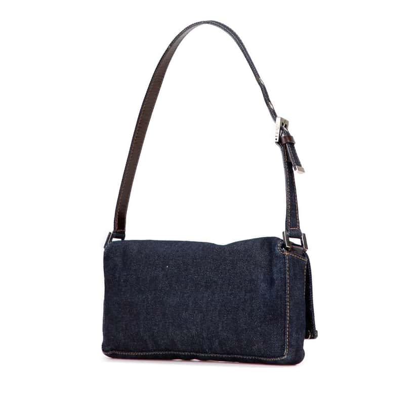 Fendi Denim Shoulder Bag Blue Denim Good condition - Back View