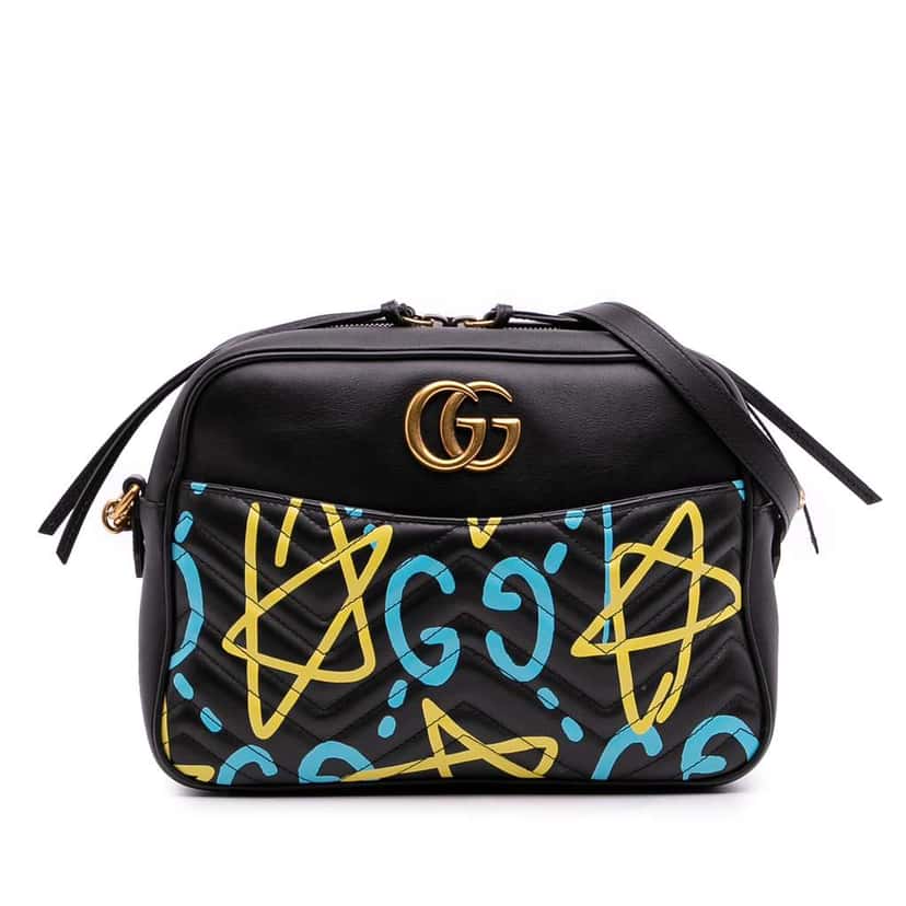 Gucci GG Marmont Matelasse Leather Gucci Ghost Crossbody Black Leather Good condition - Front View