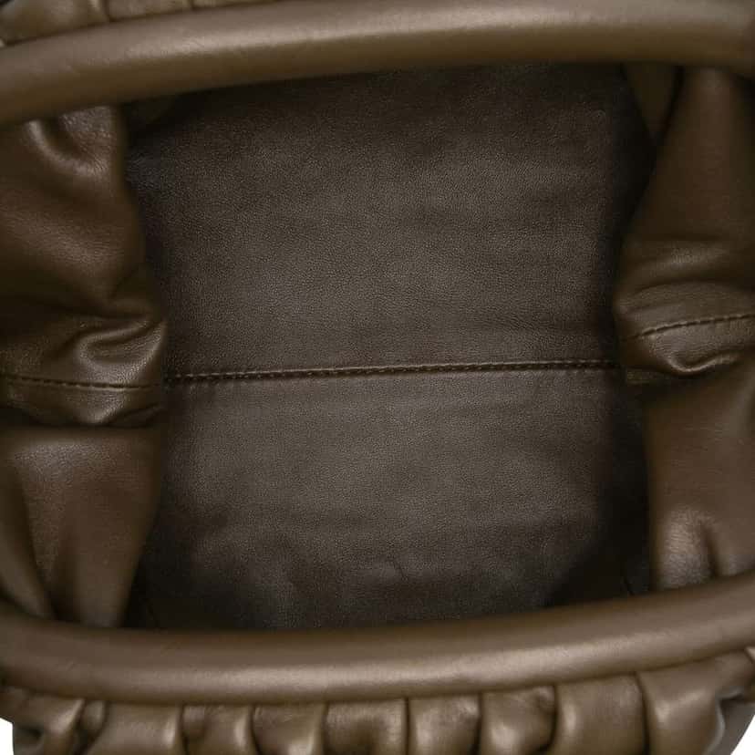 Bottega Veneta Lambskin The Mini Pouch Crossbody Brown Leather Good condition - Model View