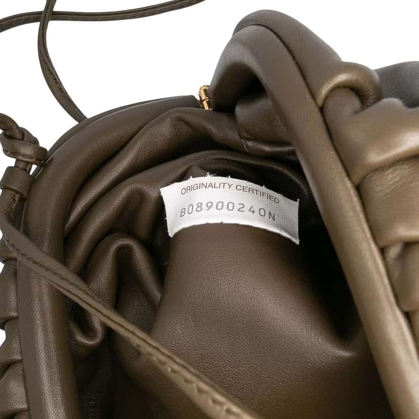 Bottega Veneta Lambskin The Mini Pouch Crossbody Brown Leather Good condition - Box View