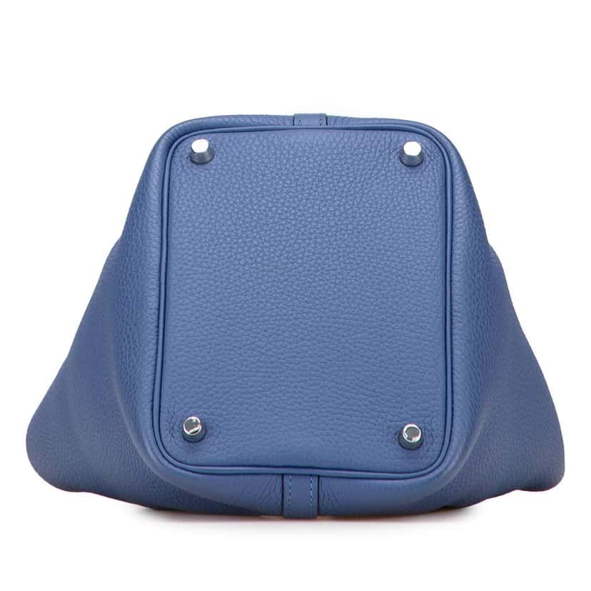 Hermès Clemence and Swift Picotin Lock 18 Eclat Blue Leather Good condition - Inside View