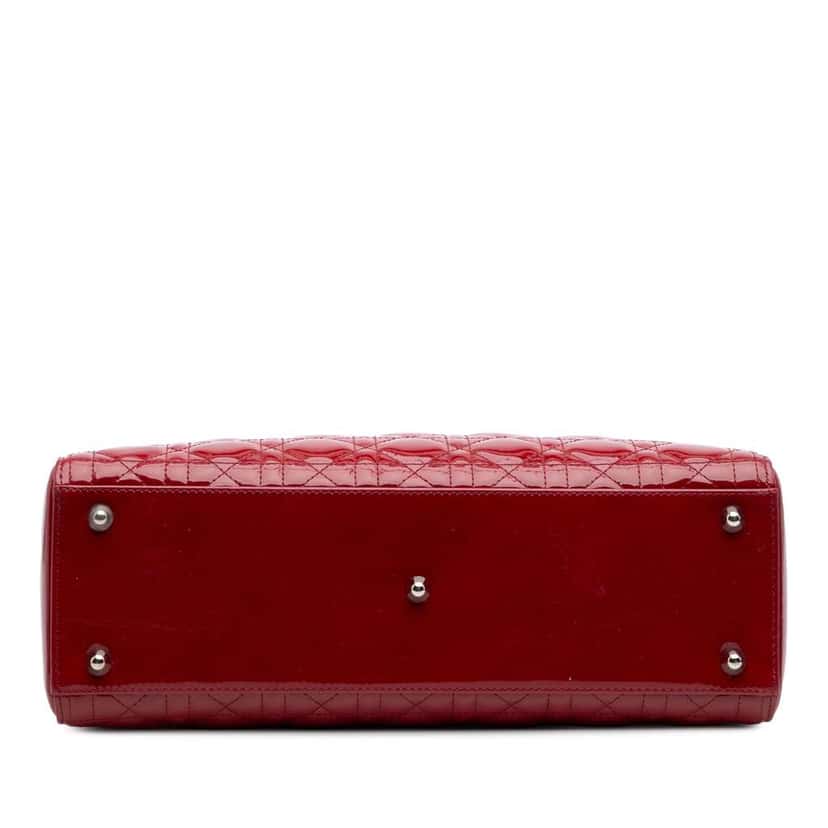 Dior Large Patent Cannage Lady Dior Red Leather Good condition - Inside View