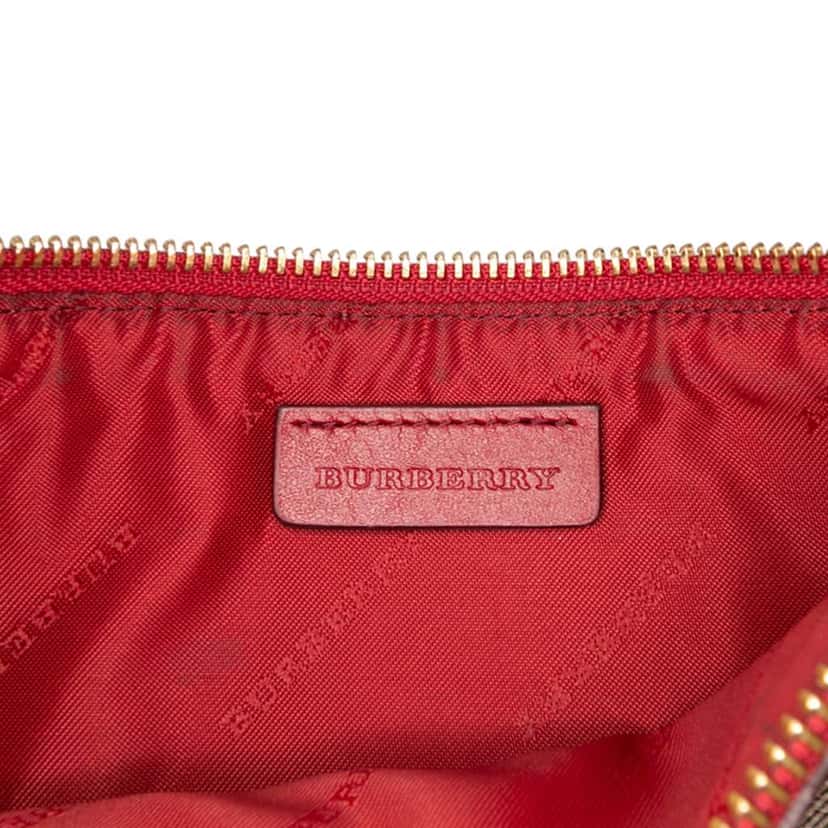 Burberry Haymarket Check Coated Canvas Peyton Crossbody Brown Canvas Good condition - Box View