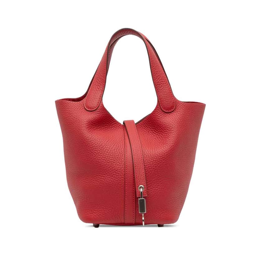 Hermès Clemence Picotin Lock 18 Red Leather Good condition - Front View