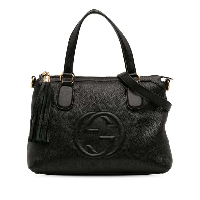 Gucci Small Leather Soho Working Satchel Black Leather Good condition - Front View