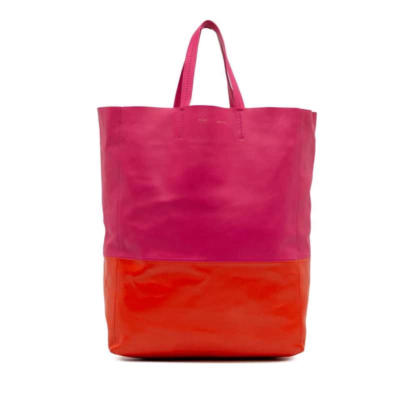 Celine Bicolor Leather Vertical Cabas Tote Pink Leather Good condition - Front View