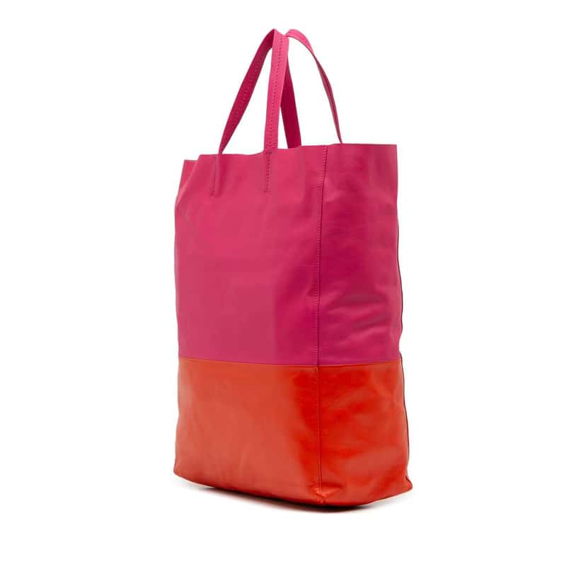Celine Bicolor Leather Vertical Cabas Tote Pink Leather Good condition - Back View
