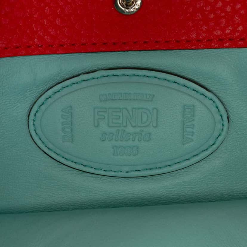 Fendi Large Leather Selleria Baguette Satchel Orange Leather Good condition - Box View