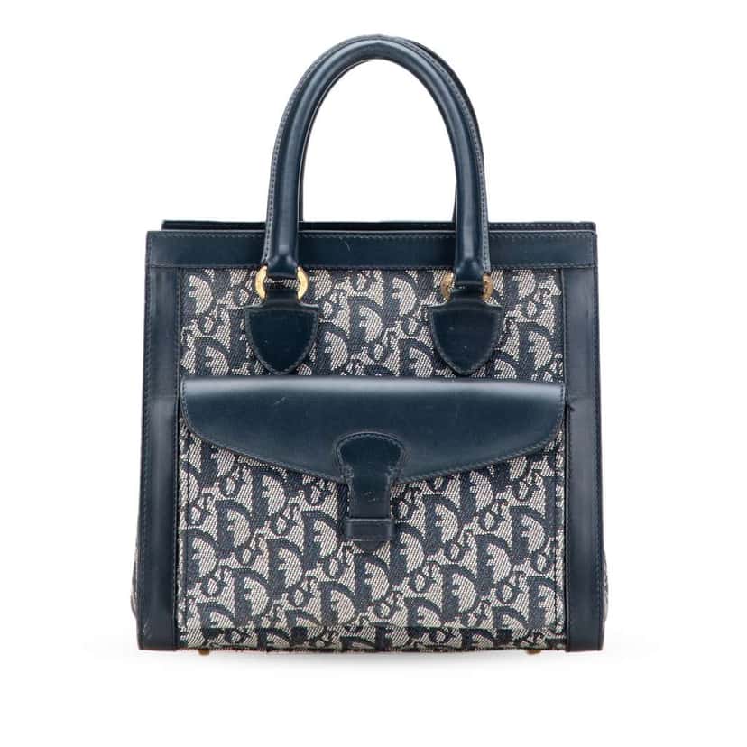 Dior Diorissimo Trotter Canvas Tote Blue Canvas Good condition - Front View