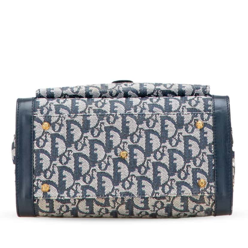 Dior Diorissimo Trotter Canvas Tote Blue Canvas Good condition - Inside View