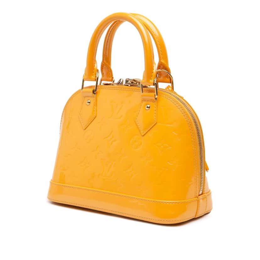 Louis Vuitton Monogram Vernis Alma BB Yellow Leather Good condition - Back View